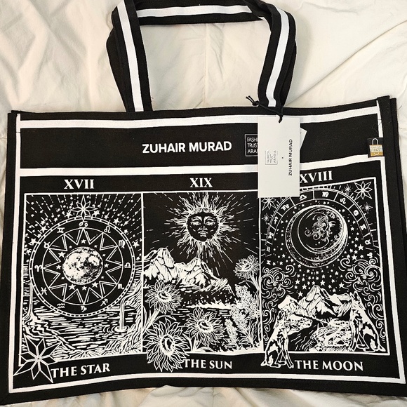 ZUHAIR MURAD designer canvas tote bag-Black - Picture 1 of 9